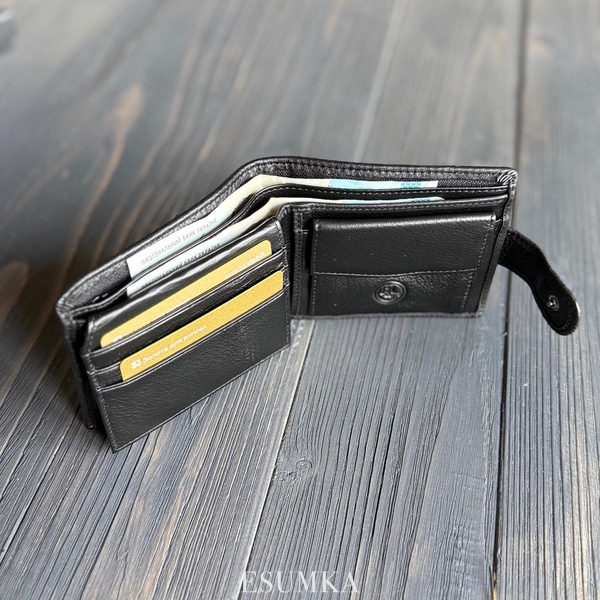 Гаманець шкіряний чоловічий H.T.Leather 8210black 8210black фото