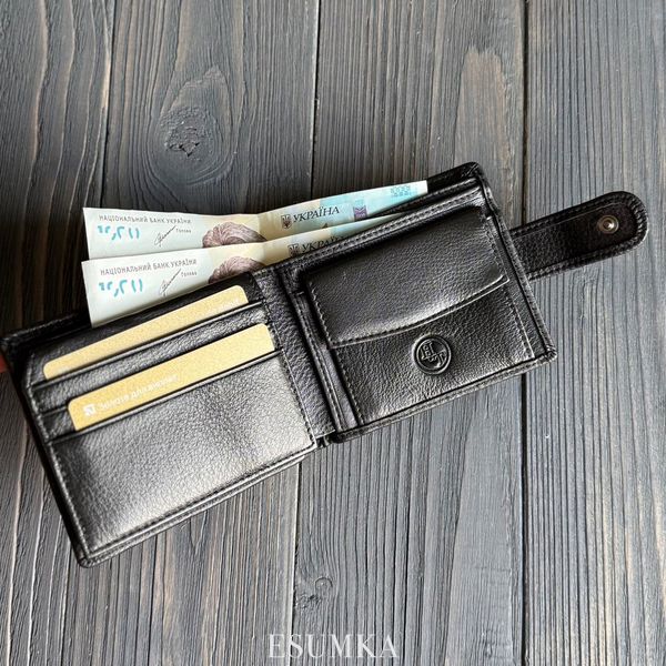 Гаманець шкіряний чоловічий H.T.Leather 8210black 8210black фото
