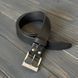 Men's leather belt with classic buckle, 40 mm black color