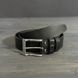 Men's leather belt with classic buckle, 40 mm black color