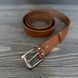 Men's leather belt with classic buckle, 40 mm brown color