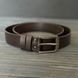 Men's leather belt with classic buckle, 40 mm brown color