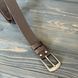 Men's leather belt with classic buckle, 40 mm brown color